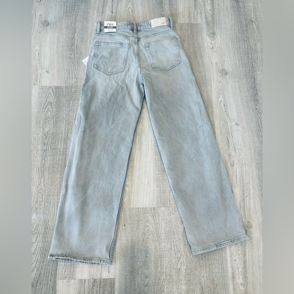 NWT Zara Jeans High Rise Straight Ankle Length Gray Size 34 (US 2) - Picture 3 of 8